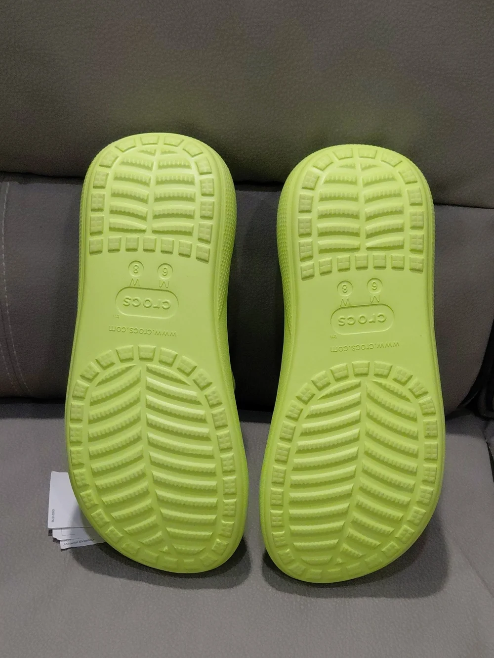 CROCS Neon Lime Dual-Strap Slide Sandals